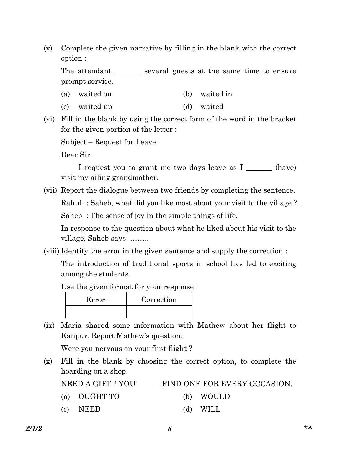 CBSE Class 10 2-1-2_English Language And Literature 2023 Question Paper - Page 8