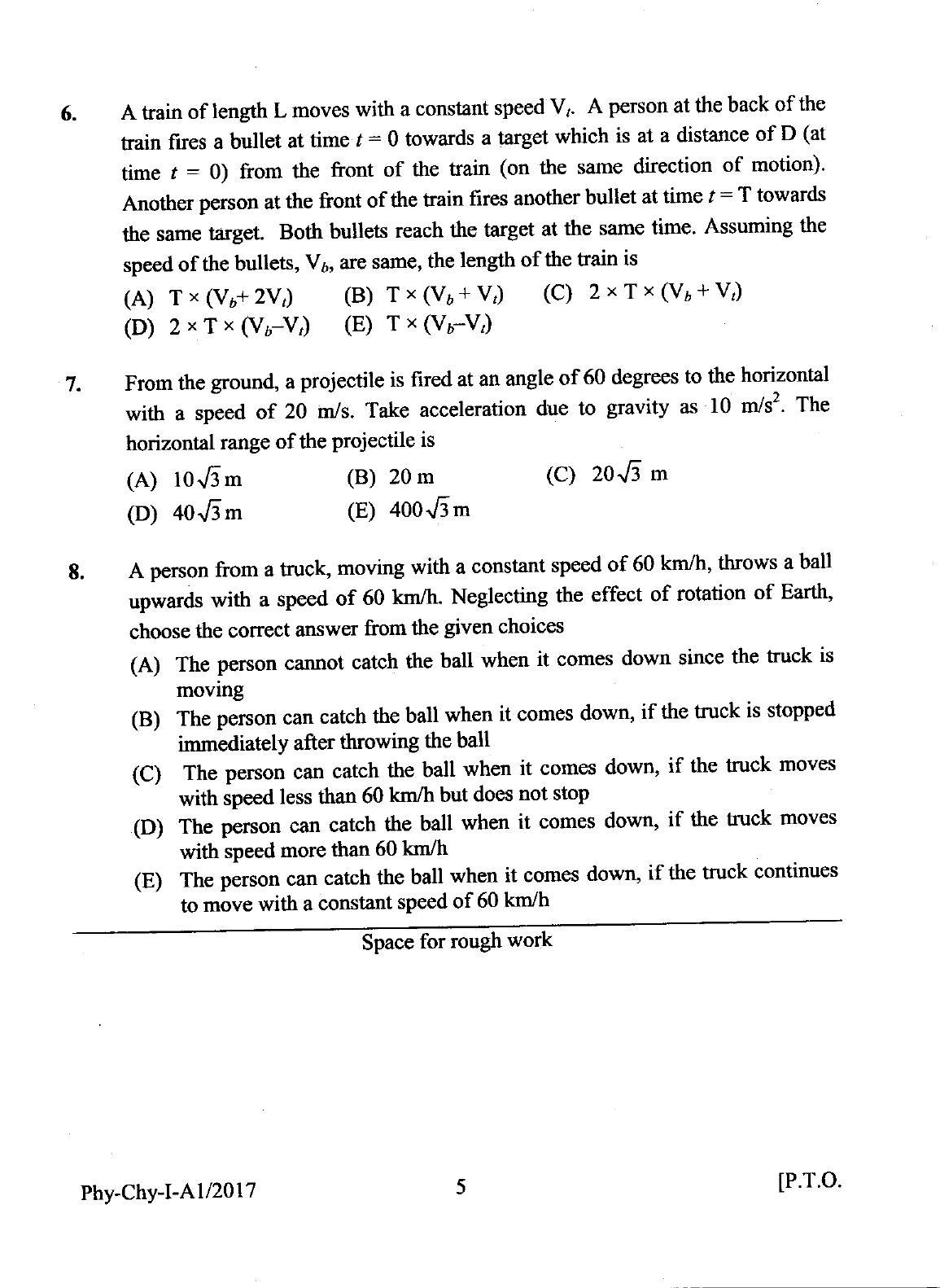 KEAM Paper I 2017 Question Paper - Page 5
