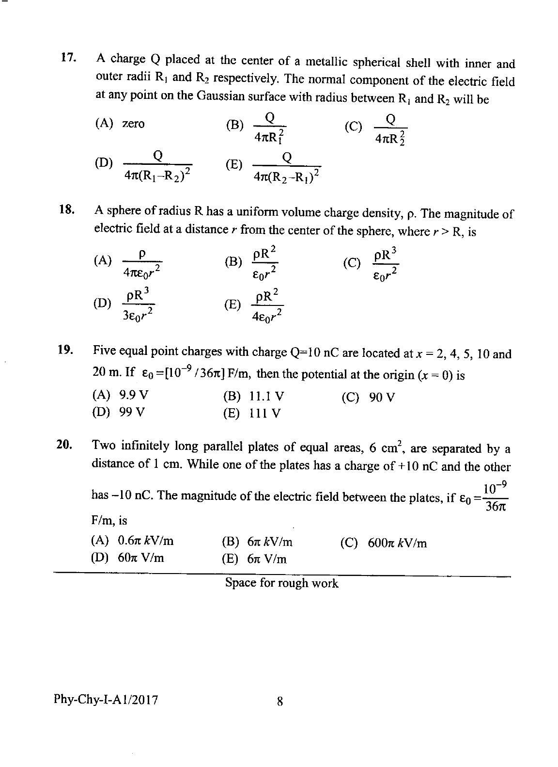 KEAM Paper I 2017 Question Paper - Page 8