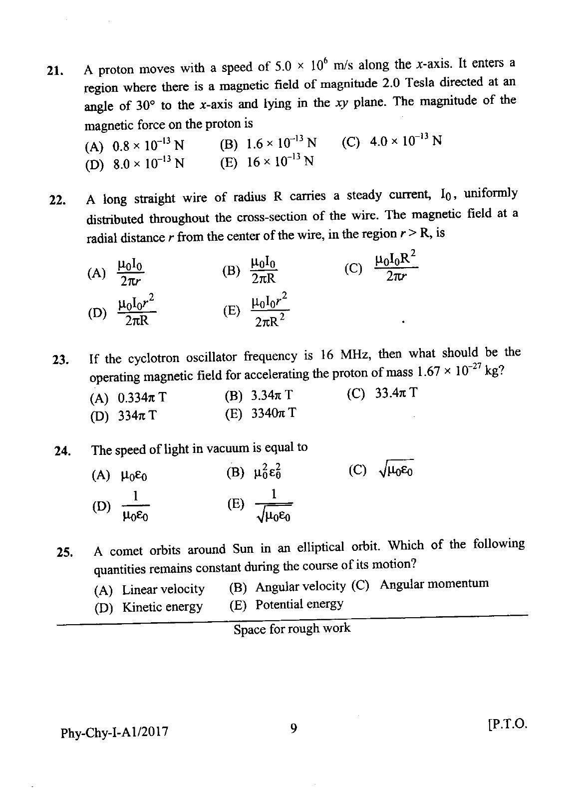 KEAM Paper I 2017 Question Paper - Page 9
