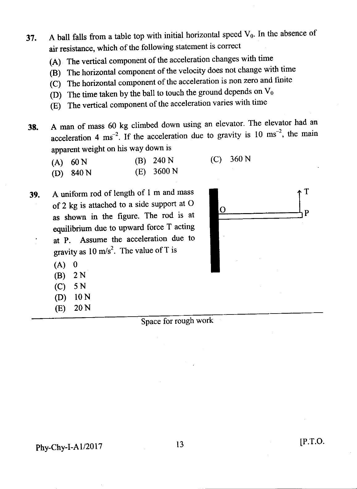 KEAM Paper I 2017 Question Paper - Page 13