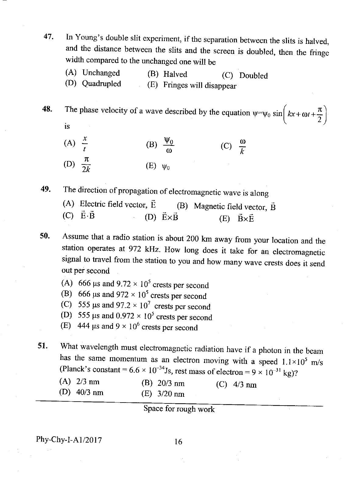 KEAM Paper I 2017 Question Paper - Page 16