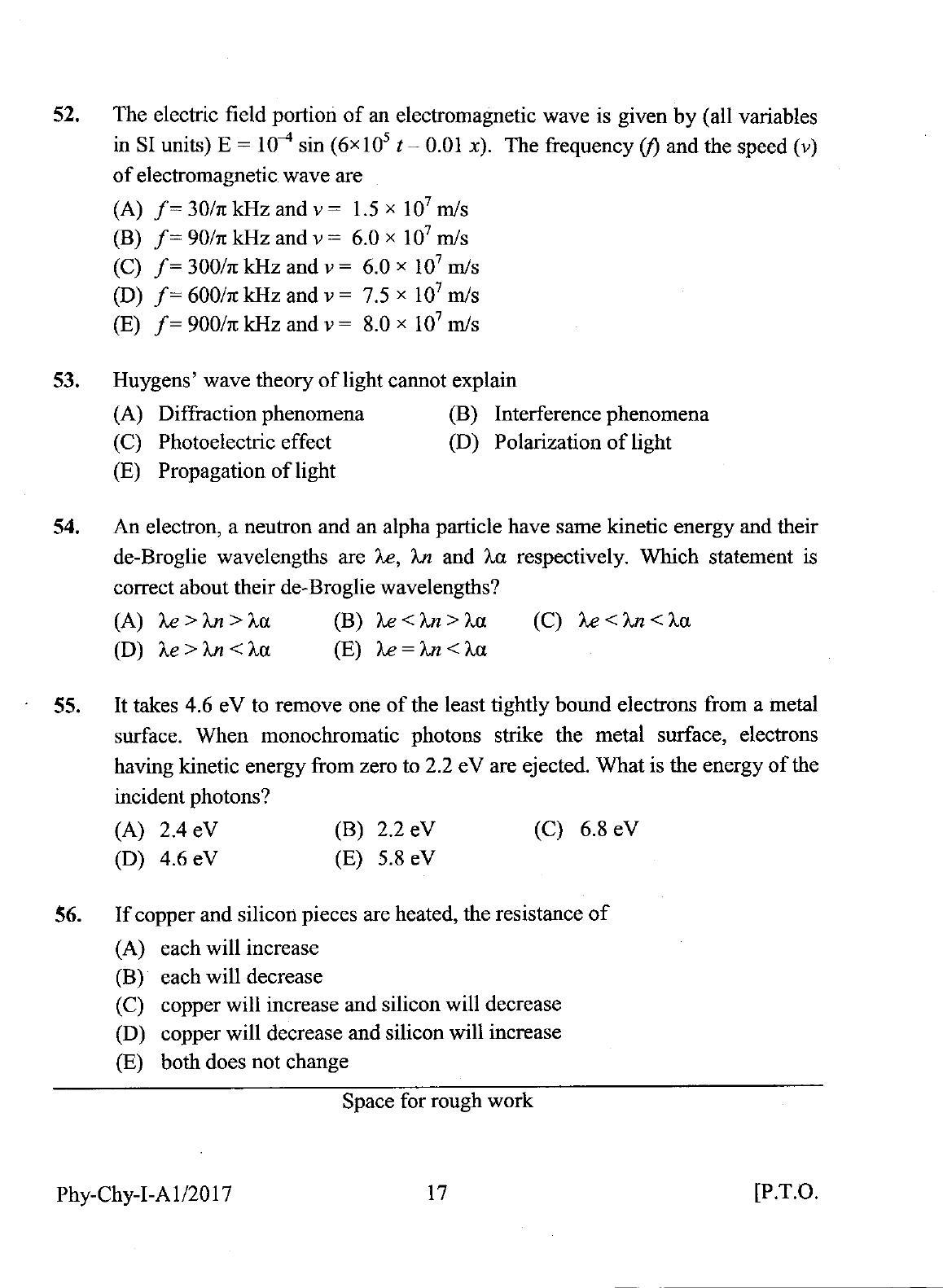 KEAM Paper I 2017 Question Paper - Page 17