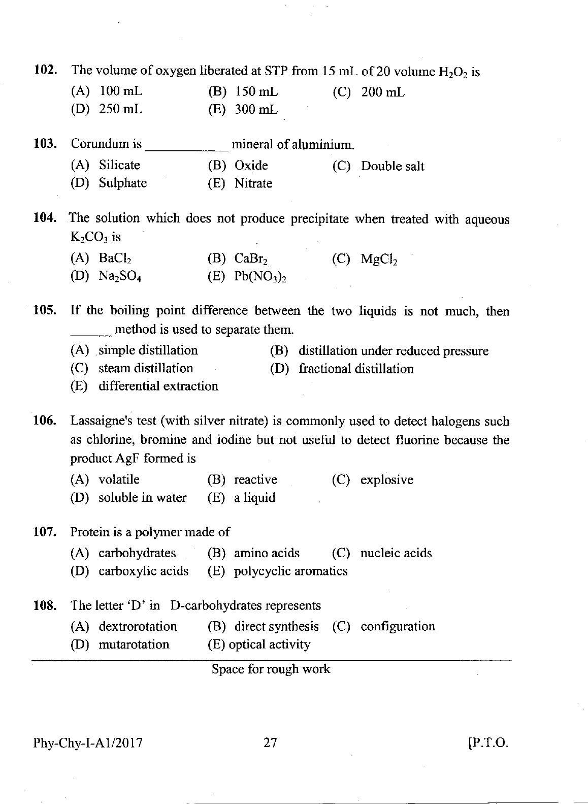 KEAM Paper I 2017 Question Paper - Page 27