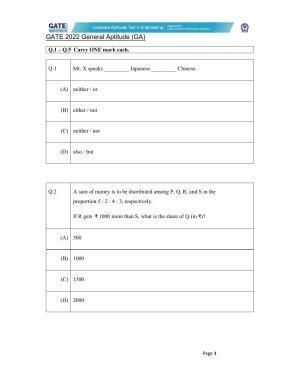 GATE 2022 Mining Engineering (MN) Question Paper