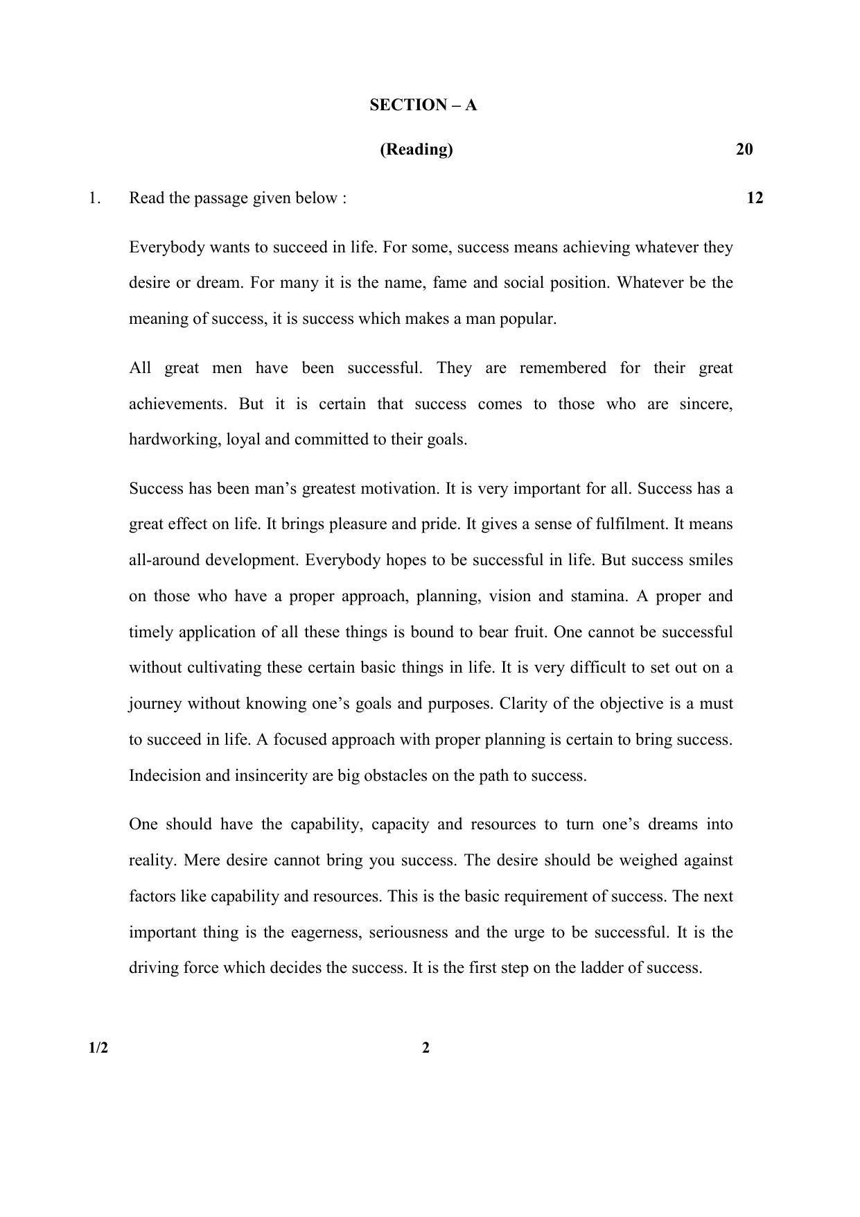CBSE Class 10 1-2 (Eng.) SET-2 2018 Question Paper - Page 2