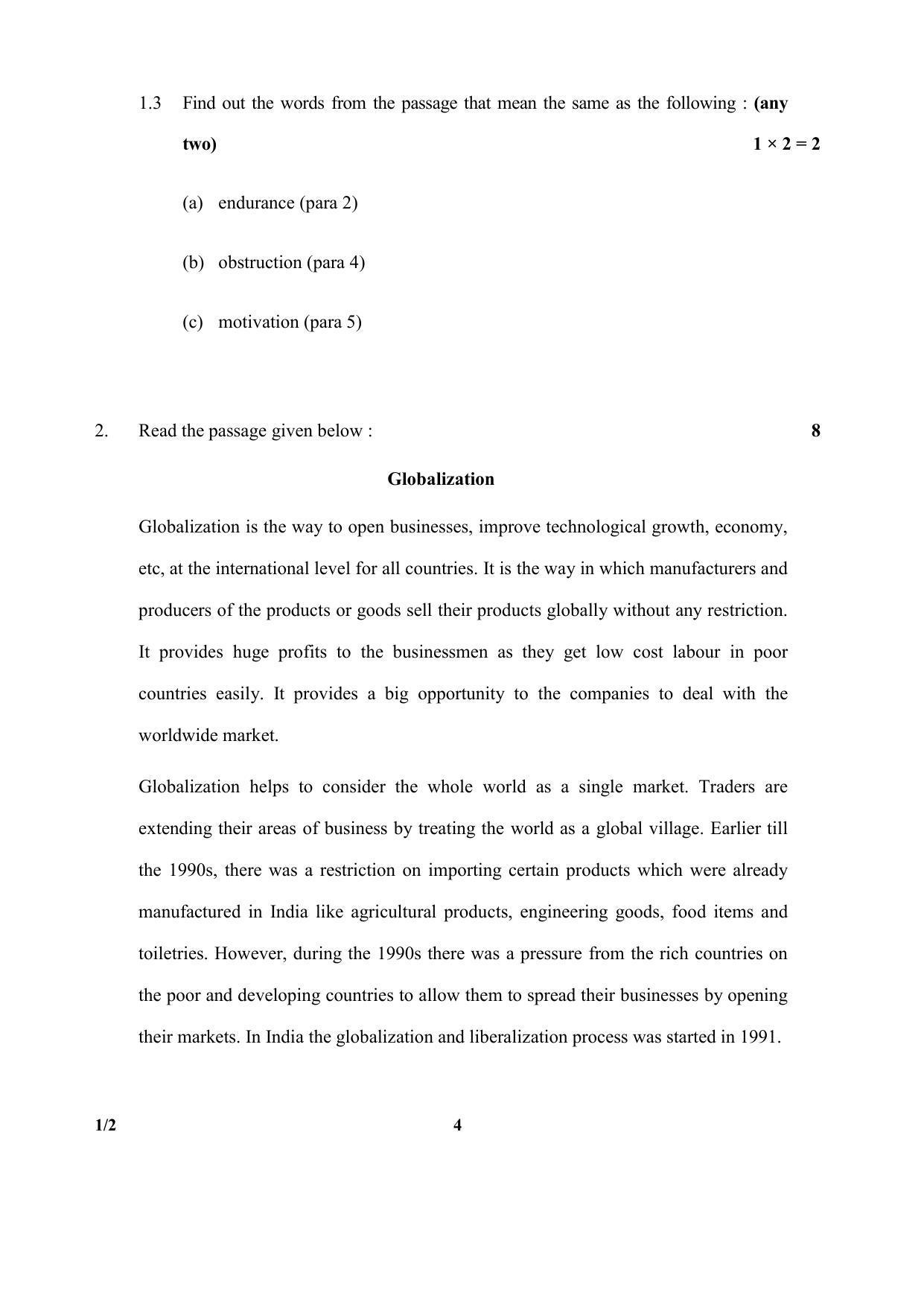 CBSE Class 10 1-2 (Eng.) SET-2 2018 Question Paper - Page 4