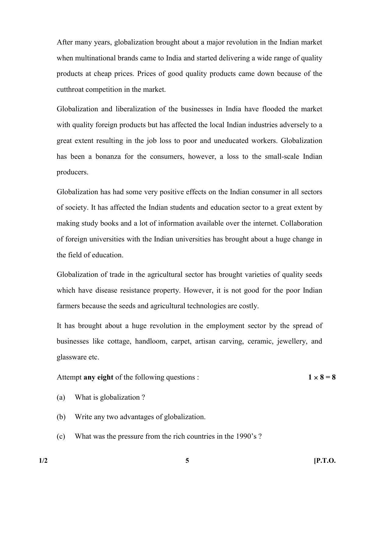 CBSE Class 10 1-2 (Eng.) SET-2 2018 Question Paper - Page 5