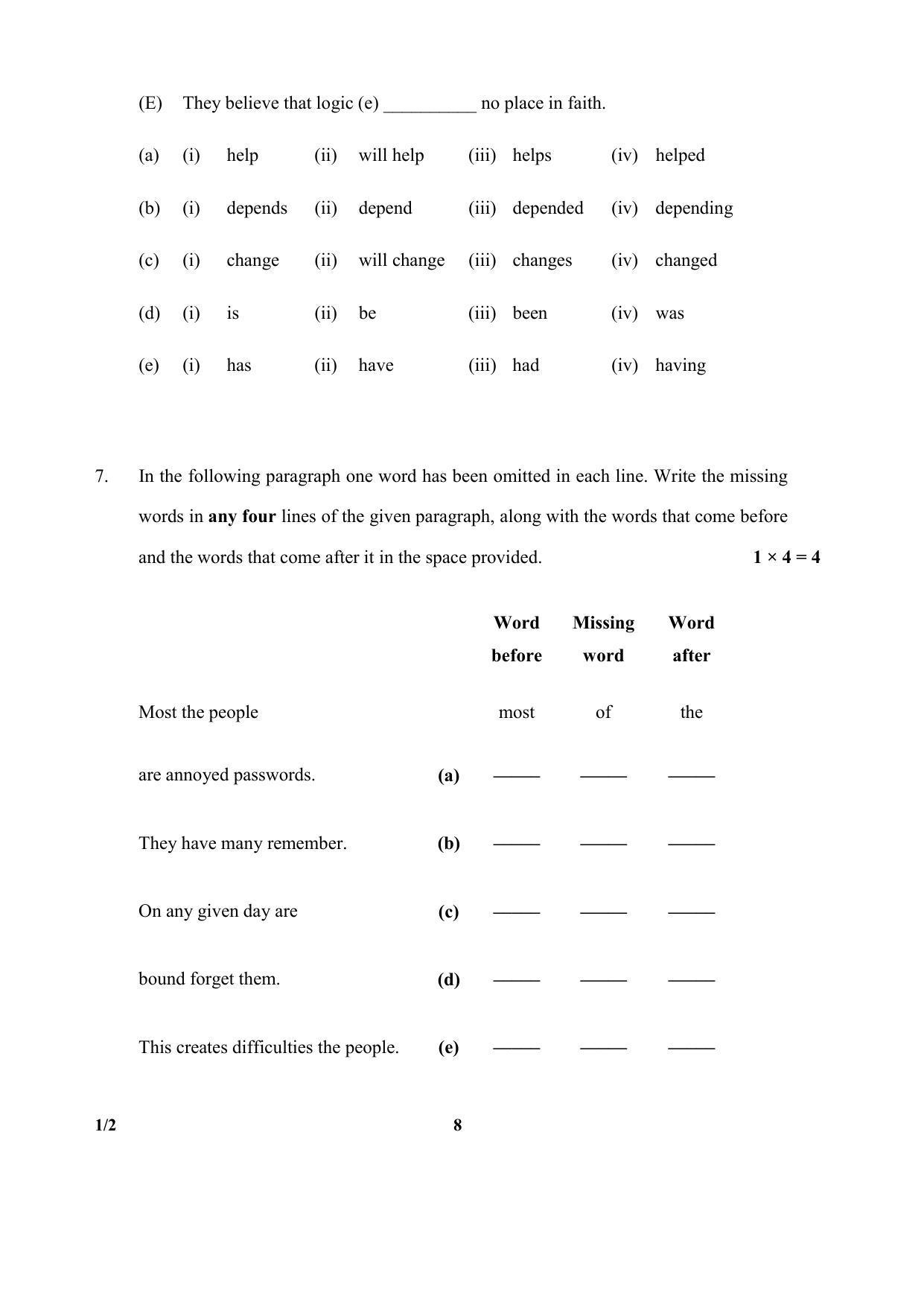 CBSE Class 10 1-2 (Eng.) SET-2 2018 Question Paper - Page 8