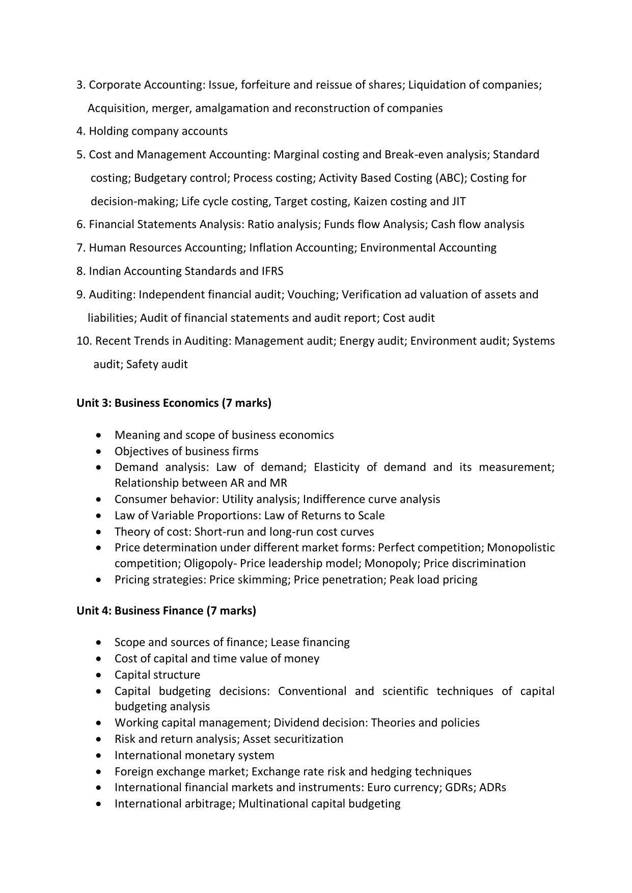 AP RCET Commerce Syllabus - Page 2