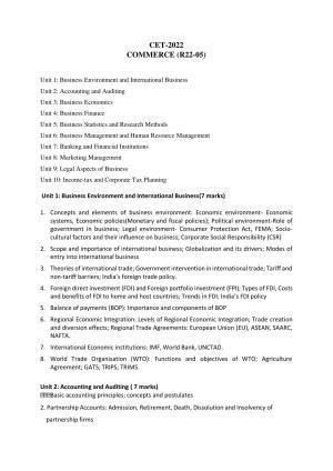 AP RCET Commerce Syllabus