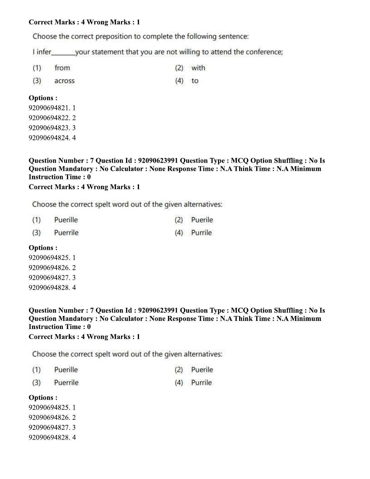 CUET PG 2023: LAQP01 – English (Eng) - Shift 3 (24-06-2023) Question Paper  - Page 8