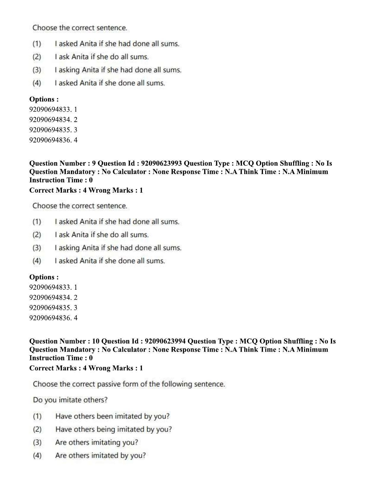 CUET PG 2023: LAQP01 – English (Eng) - Shift 3 (24-06-2023) Question Paper  - Page 10
