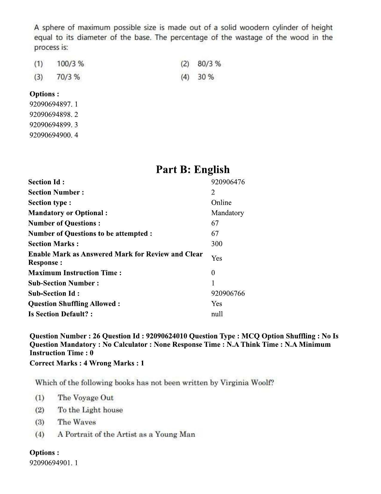 CUET PG 2023: LAQP01 – English (Eng) - Shift 3 (24-06-2023) Question Paper  - Page 24