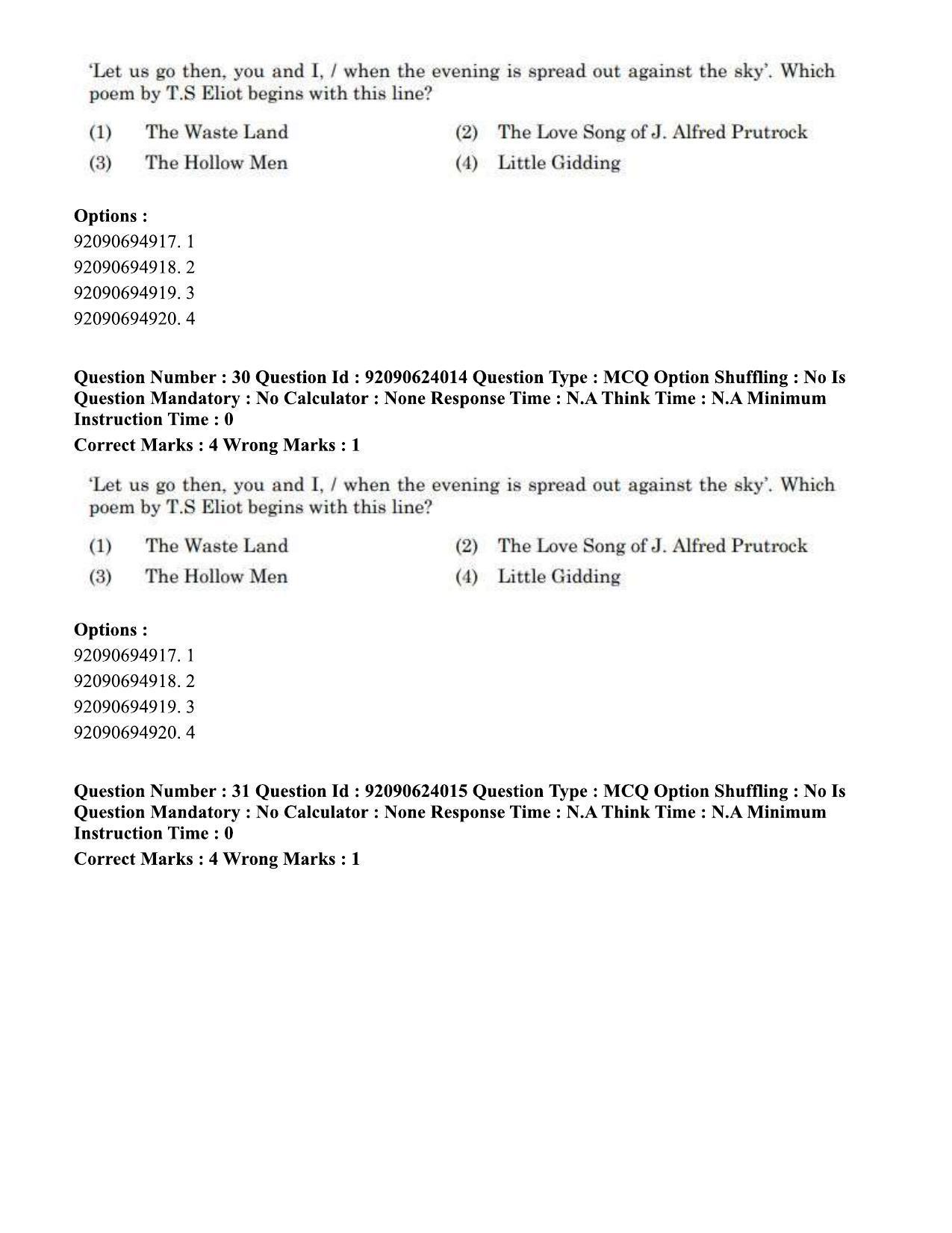 CUET PG 2023: LAQP01 – English (Eng) - Shift 3 (24-06-2023) Question Paper  - Page 28