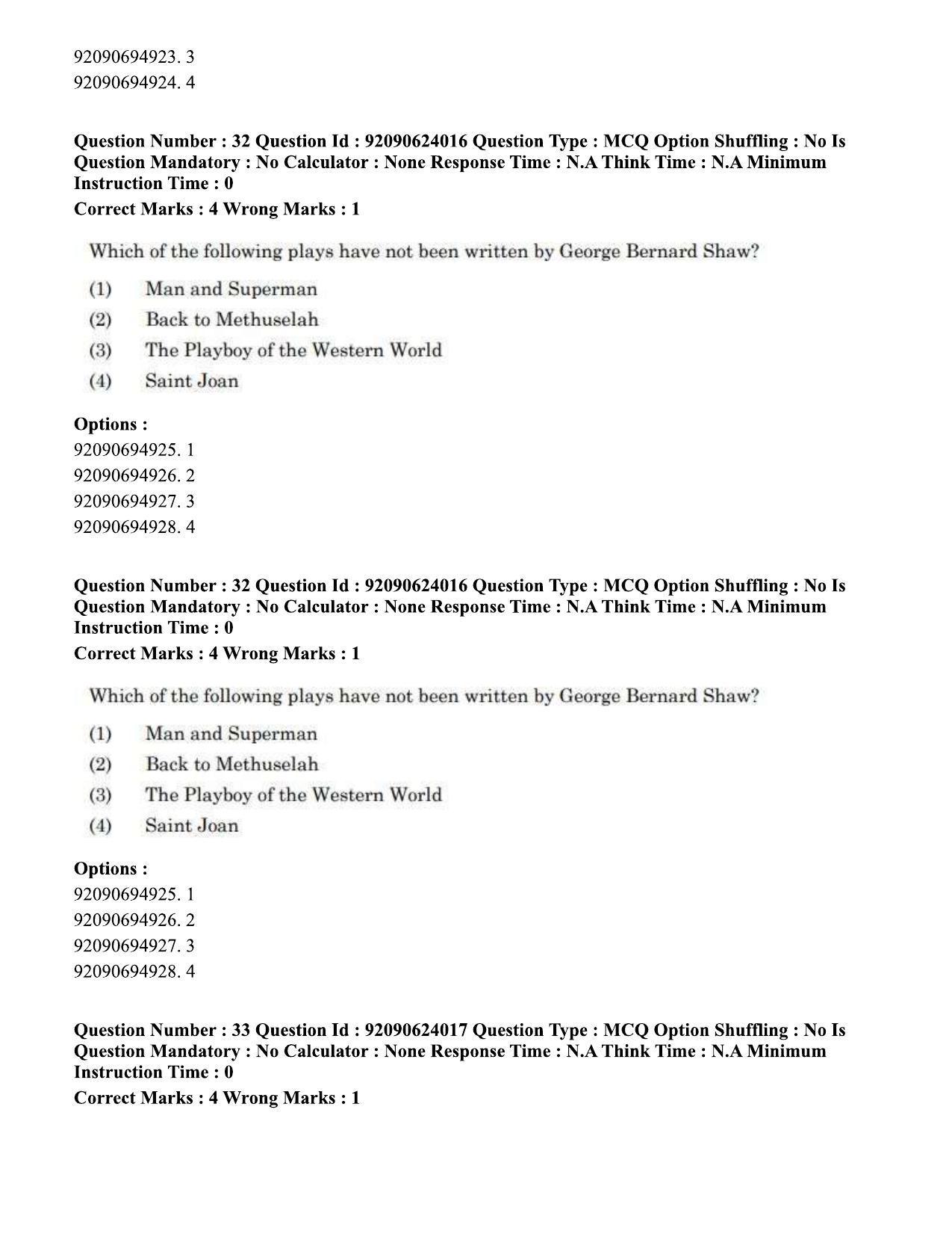 CUET PG 2023: LAQP01 – English (Eng) - Shift 3 (24-06-2023) Question Paper  - Page 30