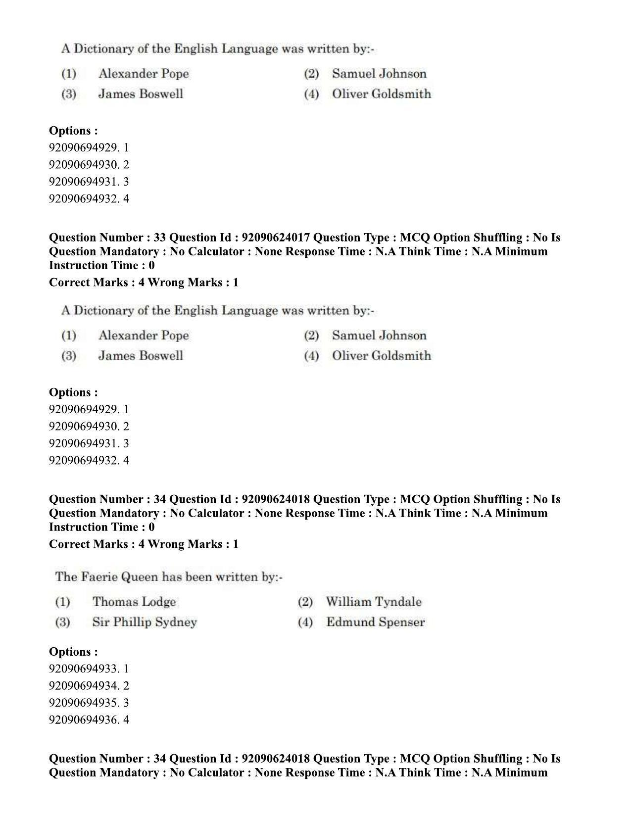 CUET PG 2023: LAQP01 – English (Eng) - Shift 3 (24-06-2023) Question Paper  - Page 31