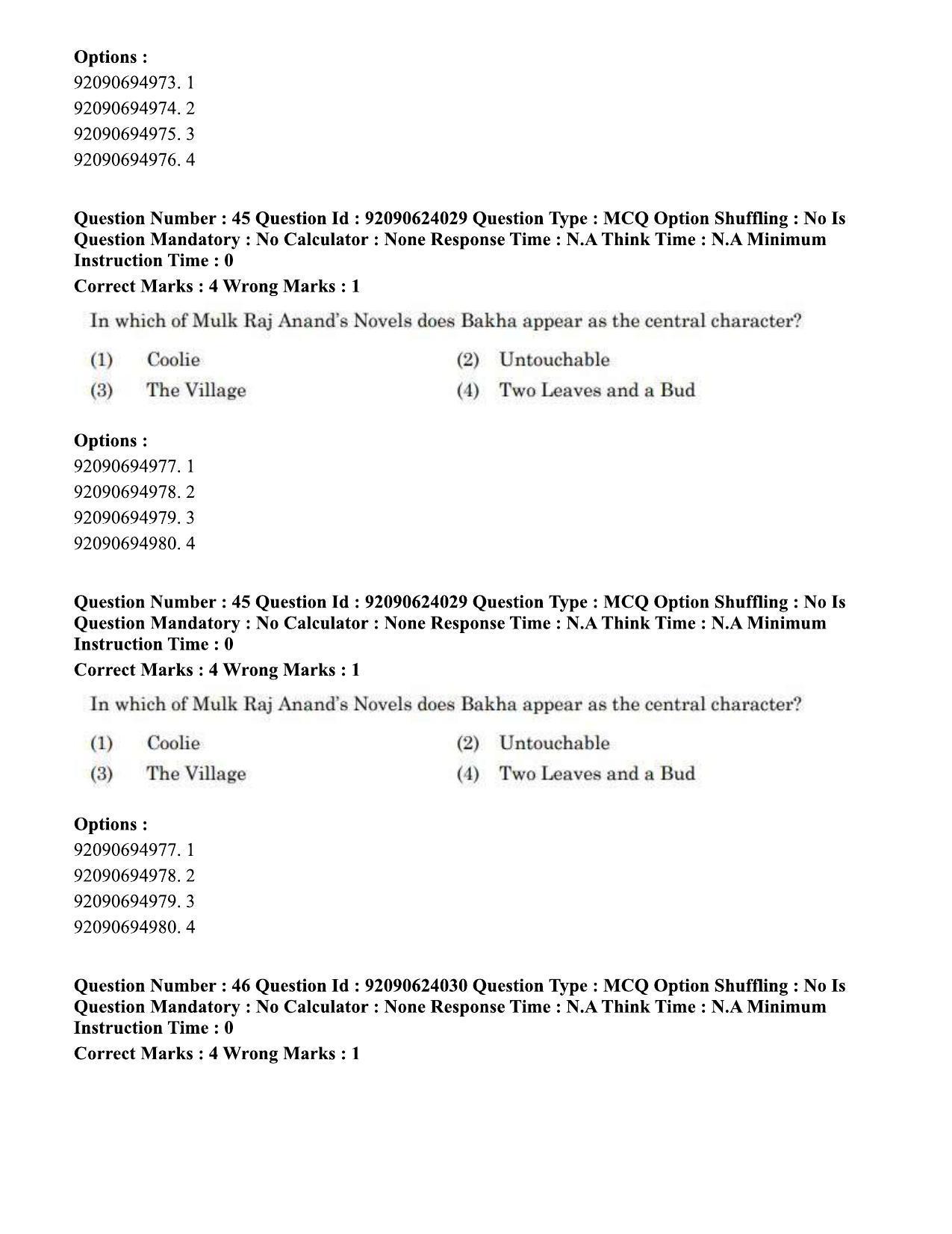 CUET PG 2023: LAQP01 – English (Eng) - Shift 3 (24-06-2023) Question Paper  - Page 40