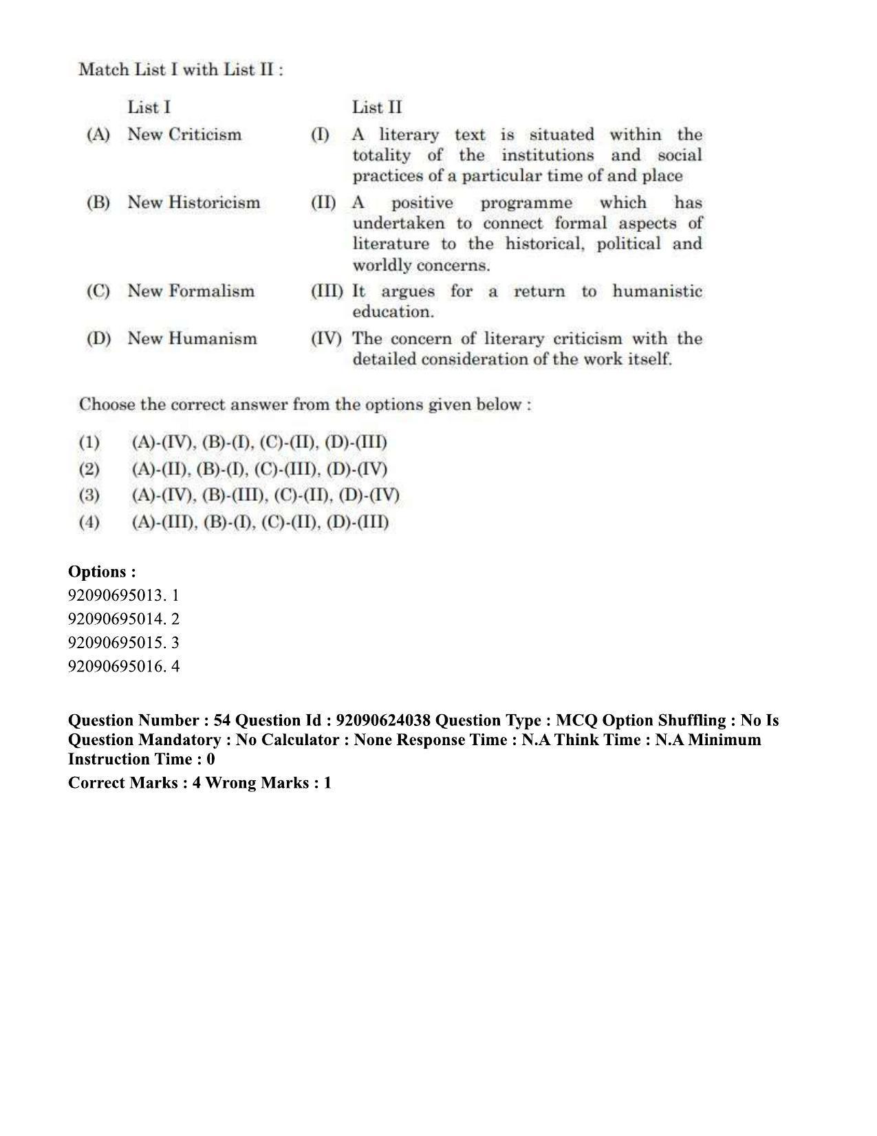 CUET PG 2023: LAQP01 – English (Eng) - Shift 3 (24-06-2023) Question Paper  - Page 50