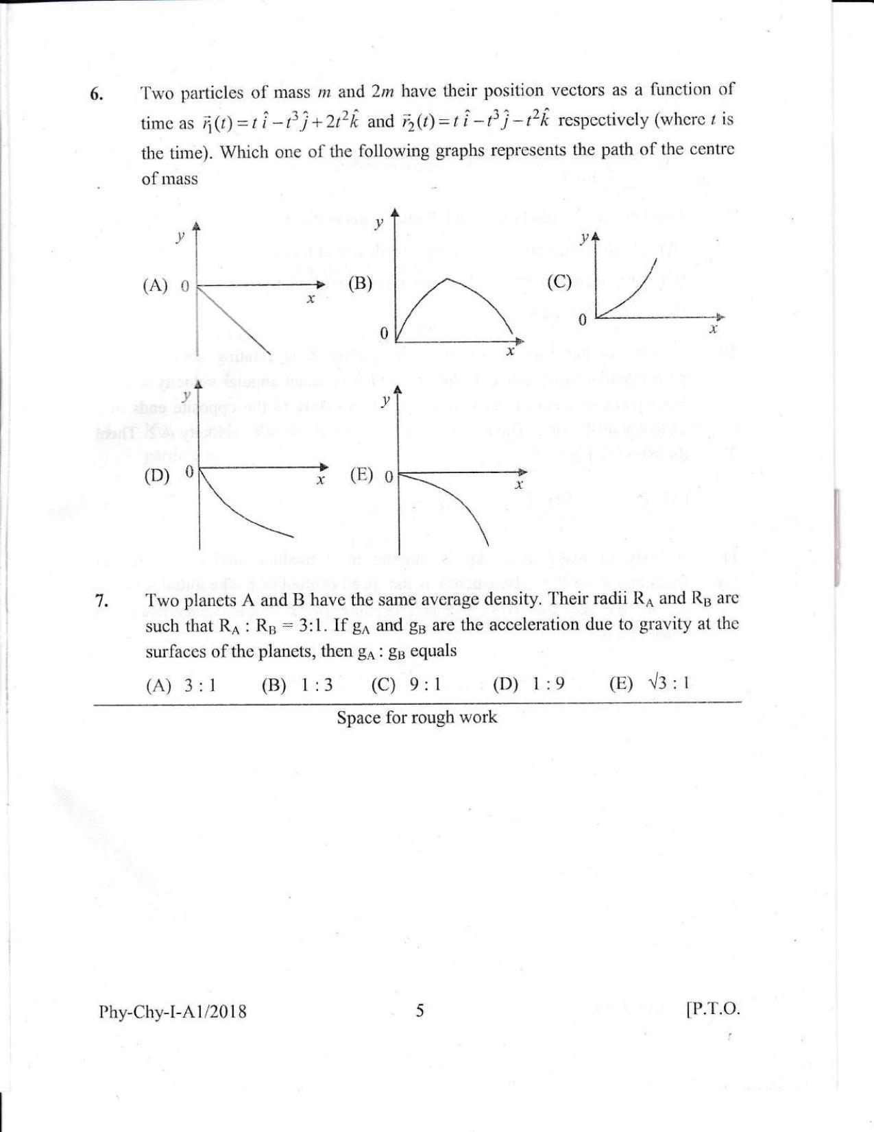 KEAM Paper I 2018 Question Paper - Page 5