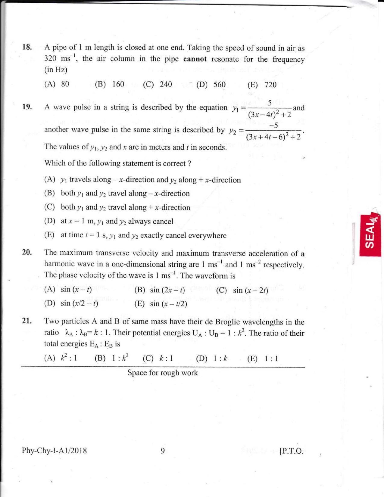 KEAM Paper I 2018 Question Paper - Page 9