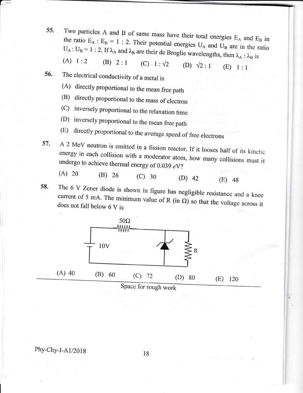 KEAM Paper I 2018 Question Paper - Page 18