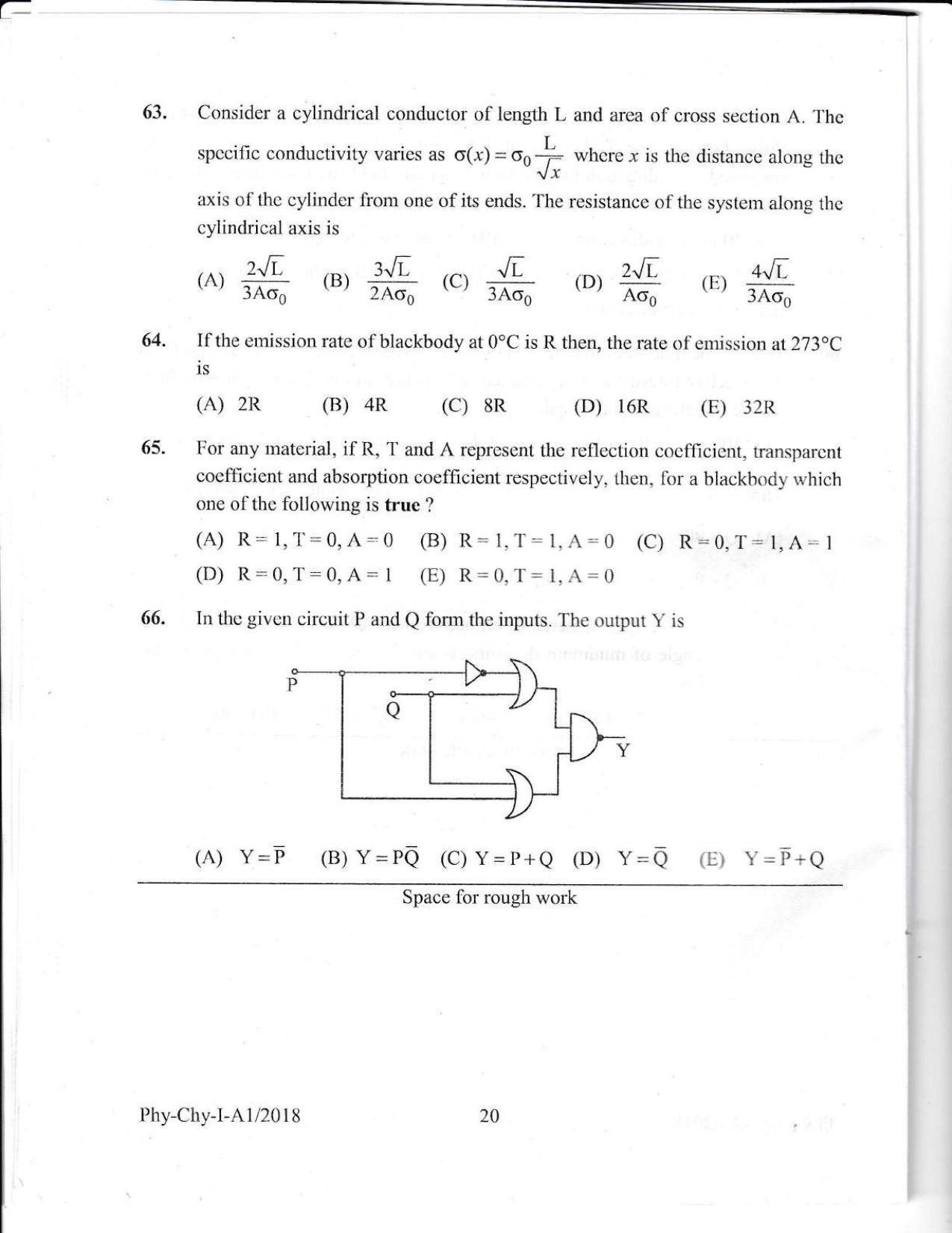 KEAM Paper I 2018 Question Paper - Page 20
