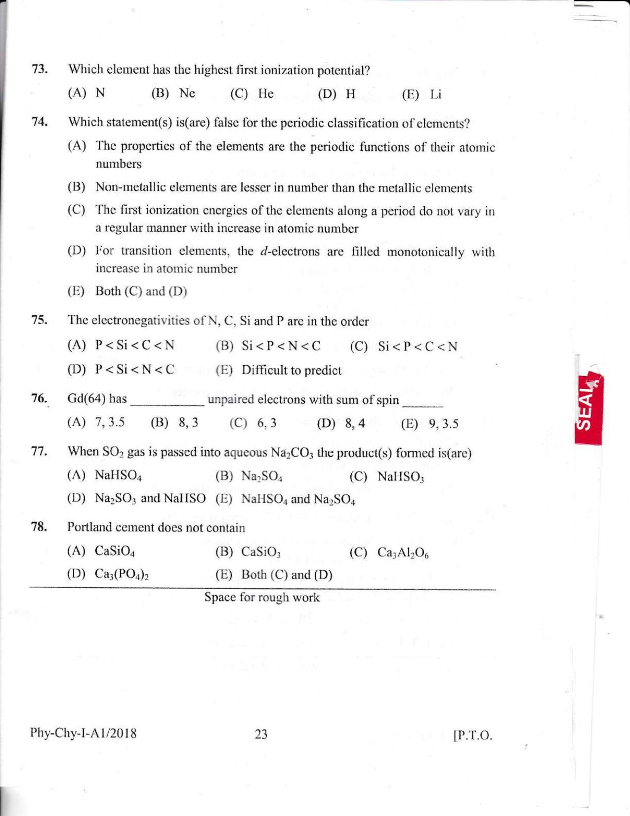 KEAM Paper I 2018 Question Paper - Page 23