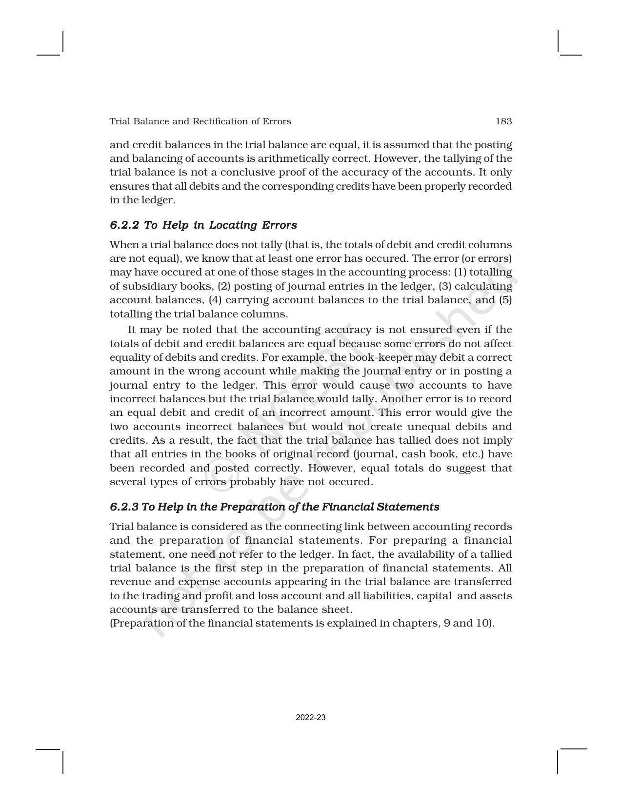 NCERT Book for Class 11 Accountancy (Part-I) Chapter 6 Trial Balance and Rectification of Errors - Page 4