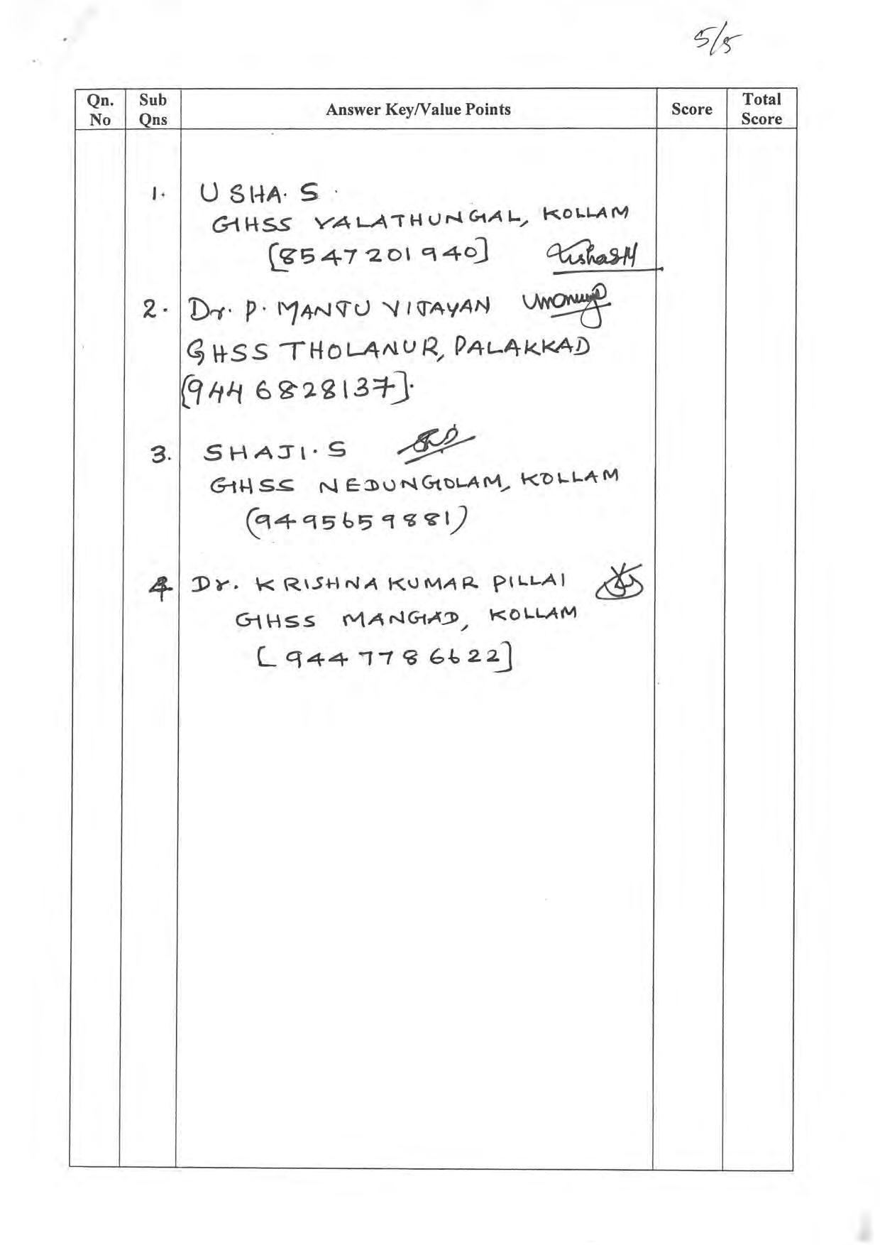 Kerala Plus One 2022 Hindi Answer Key - Page 5