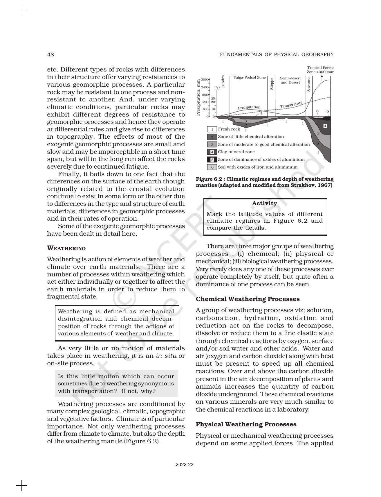 NCERT Book for Class 11 Geography (Part-I) Chapter 6 Geomorphic Processes - Page 4