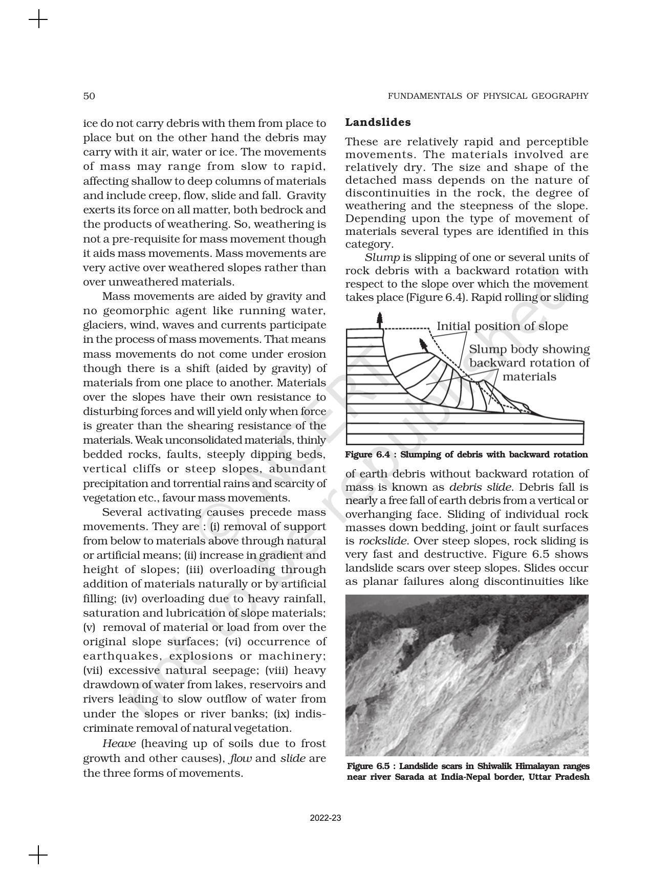 NCERT Book for Class 11 Geography (Part-I) Chapter 6 Geomorphic Processes - Page 6
