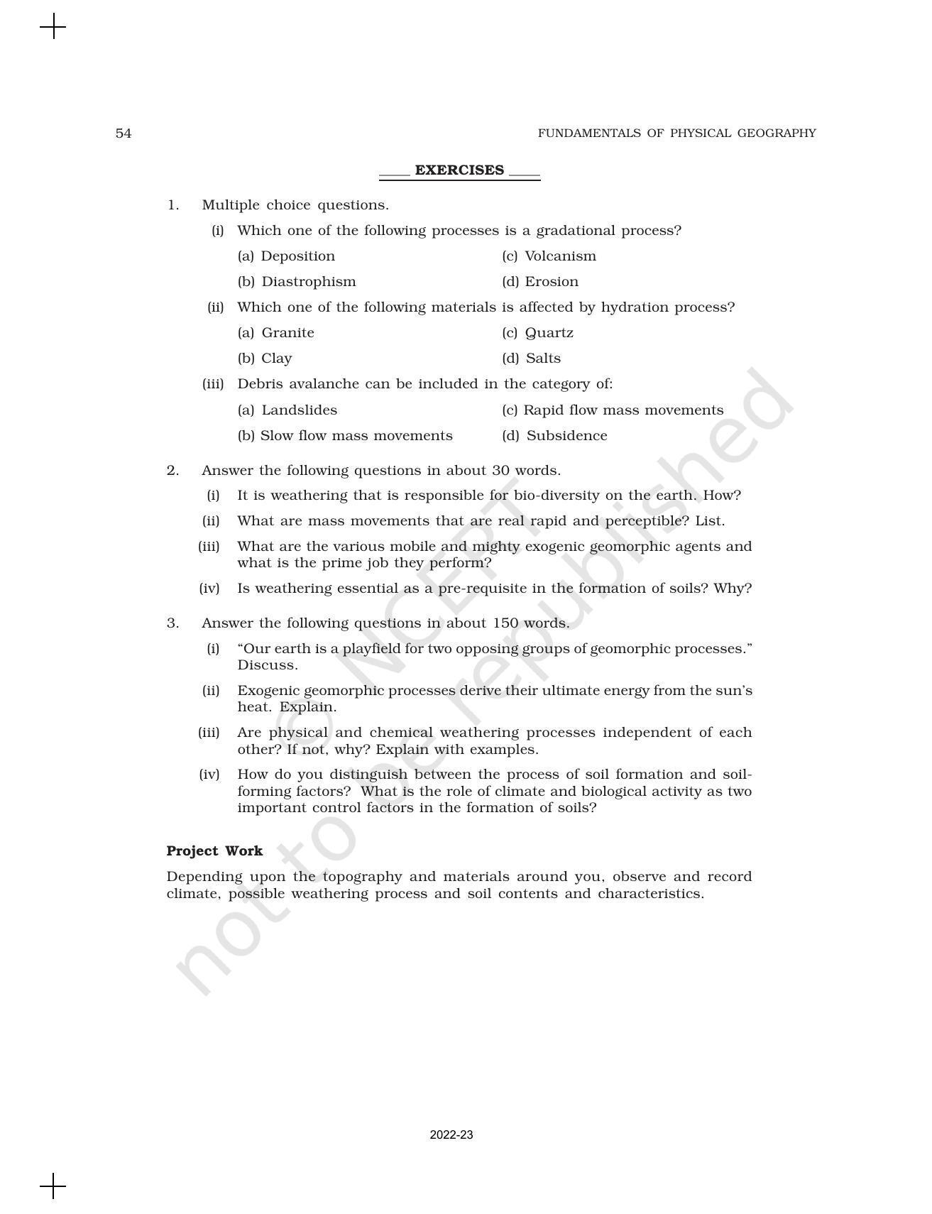 NCERT Book for Class 11 Geography (Part-I) Chapter 6 Geomorphic Processes - Page 10