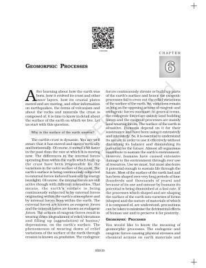 NCERT Book for Class 11 Geography (Part-I) Chapter 6 Geomorphic Processes