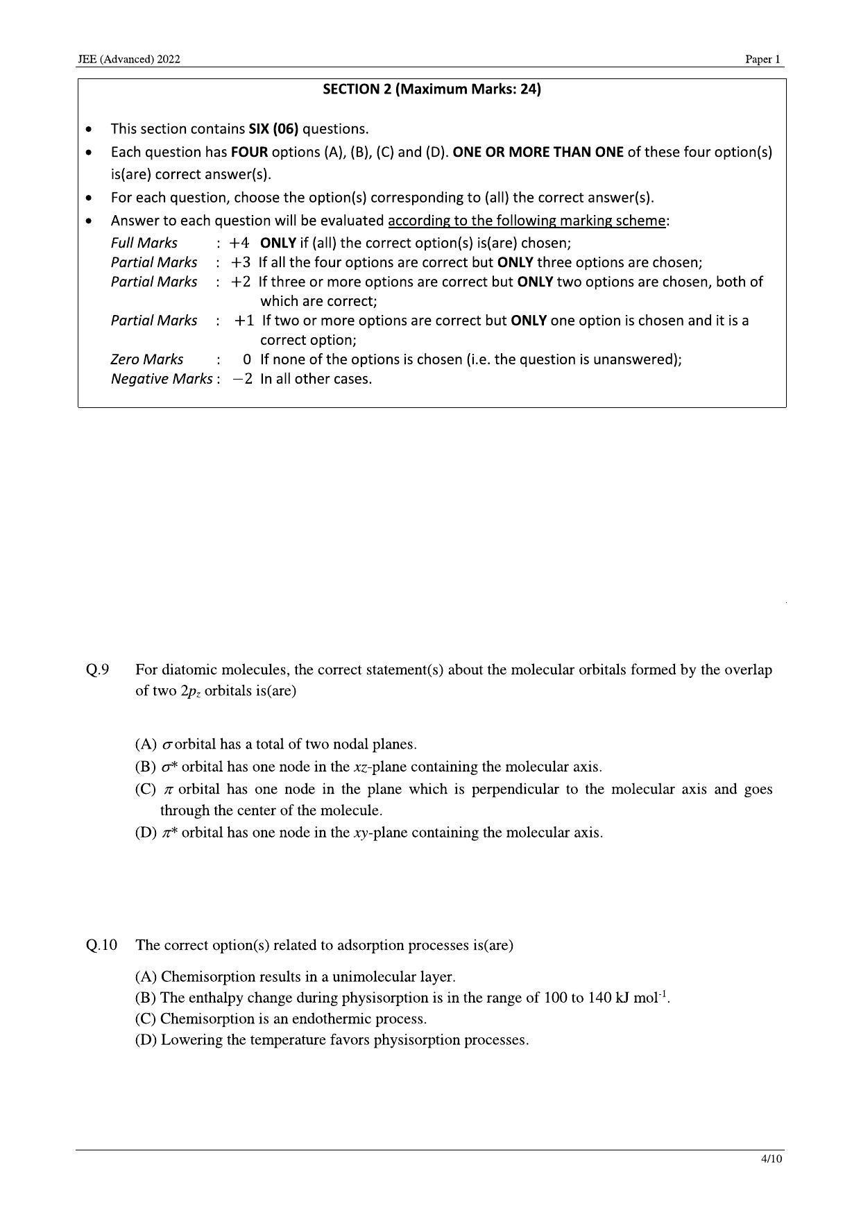 JEE (Advanced) 2022 Paper I - English Question Paper - Page 25