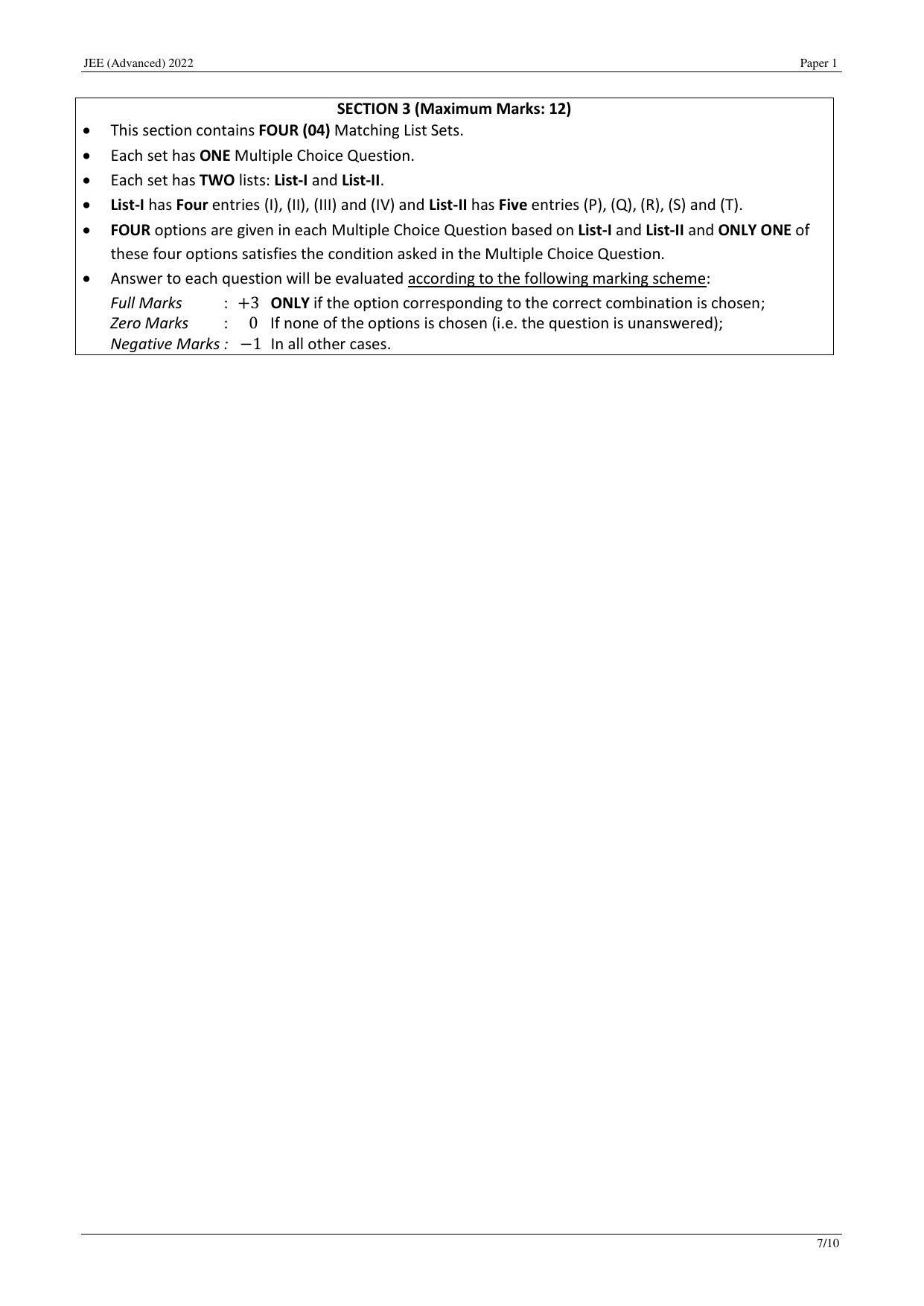 JEE (Advanced) 2022 Paper I - English Question Paper - Page 28