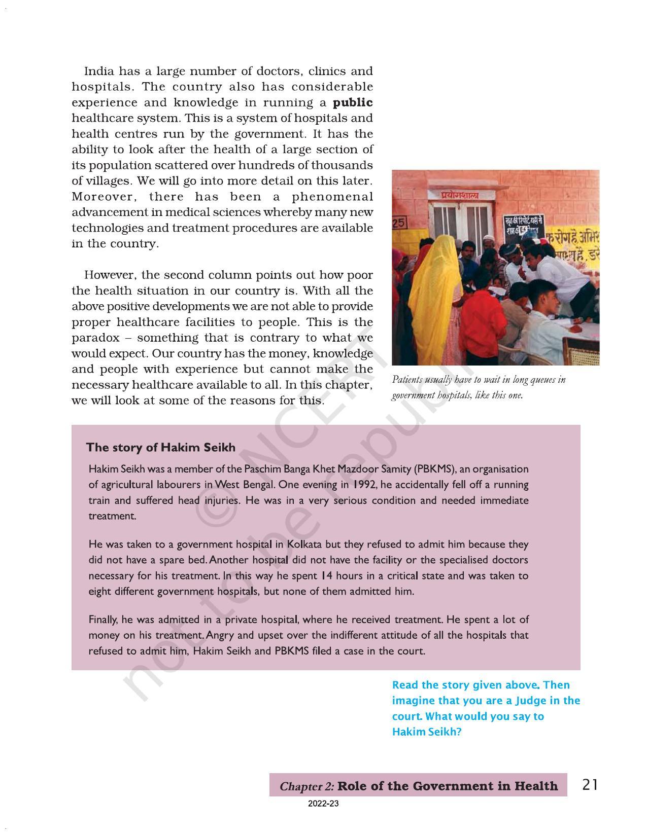 NCERT Book for Class 7 Social Science(Civics): Chapter 2-Role of the Government in Health - Page 6