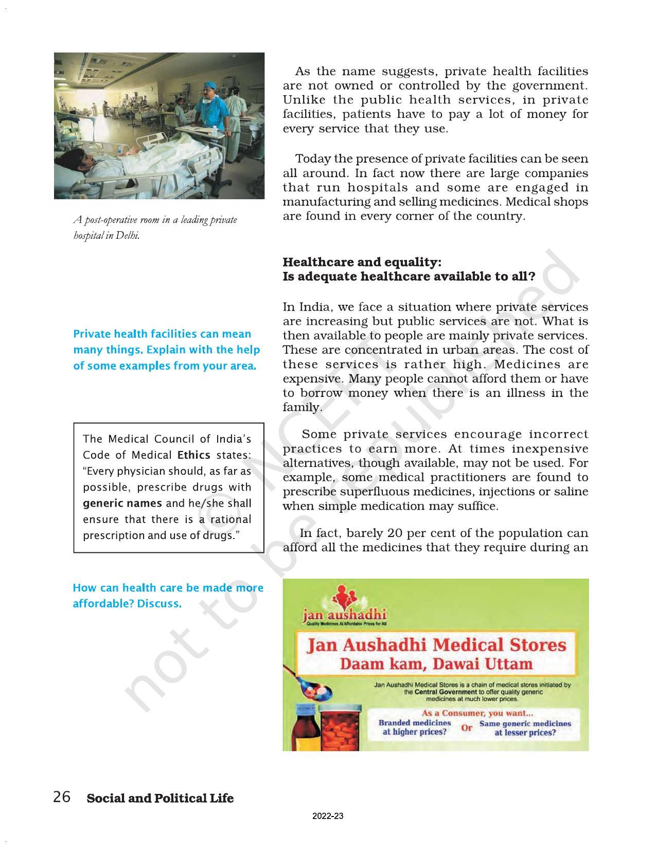 NCERT Book for Class 7 Social Science(Civics): Chapter 2-Role of the Government in Health - Page 11