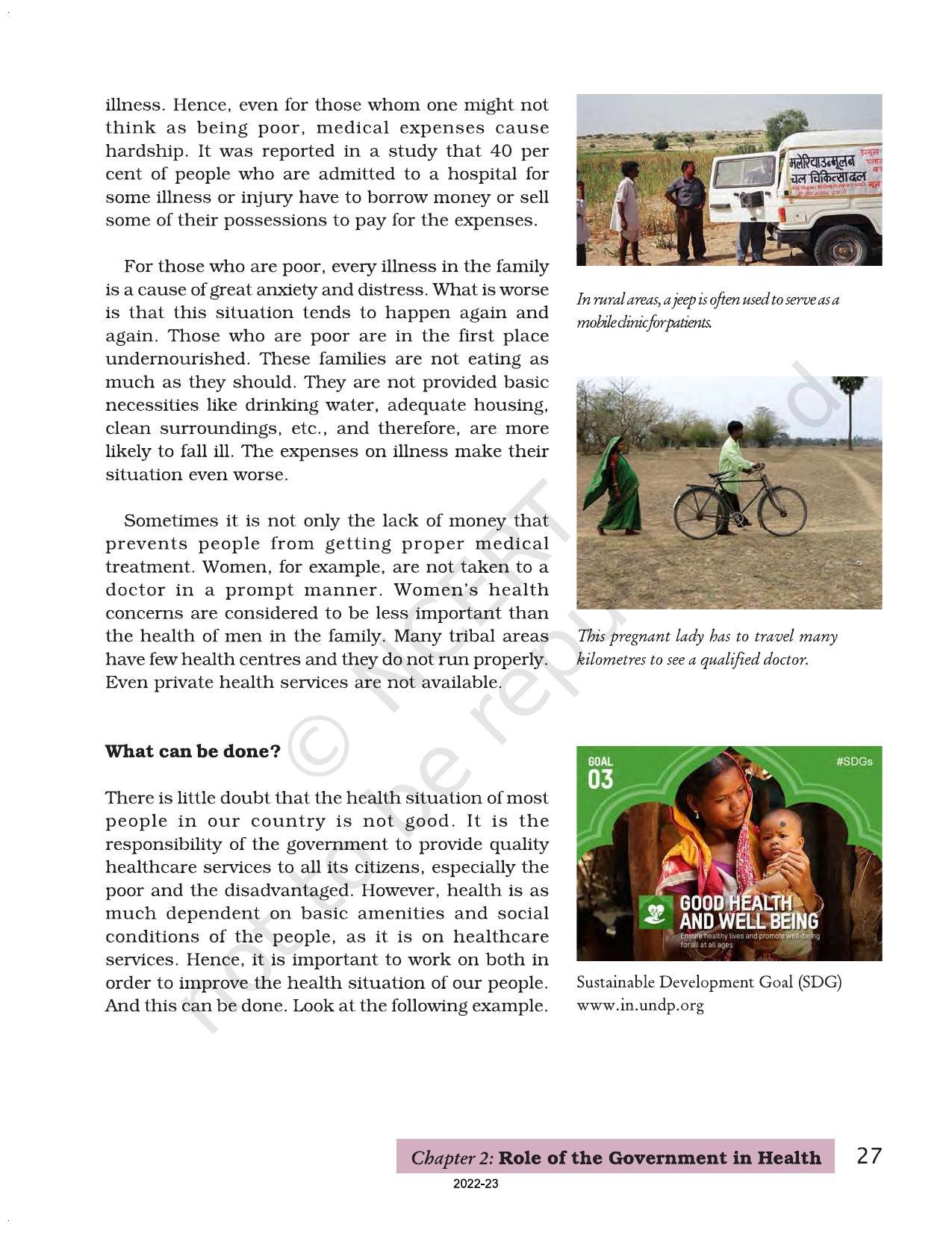 NCERT Book for Class 7 Social Science(Civics): Chapter 2-Role of the Government in Health - Page 12