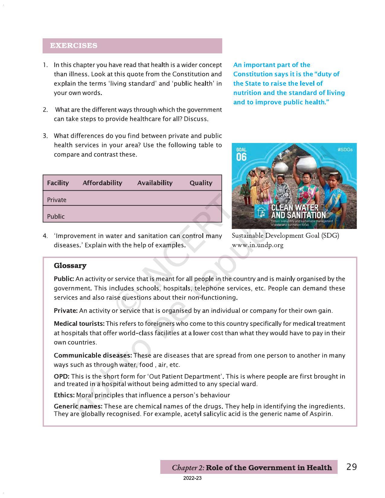 NCERT Book for Class 7 Social Science(Civics): Chapter 2-Role of the Government in Health - Page 14