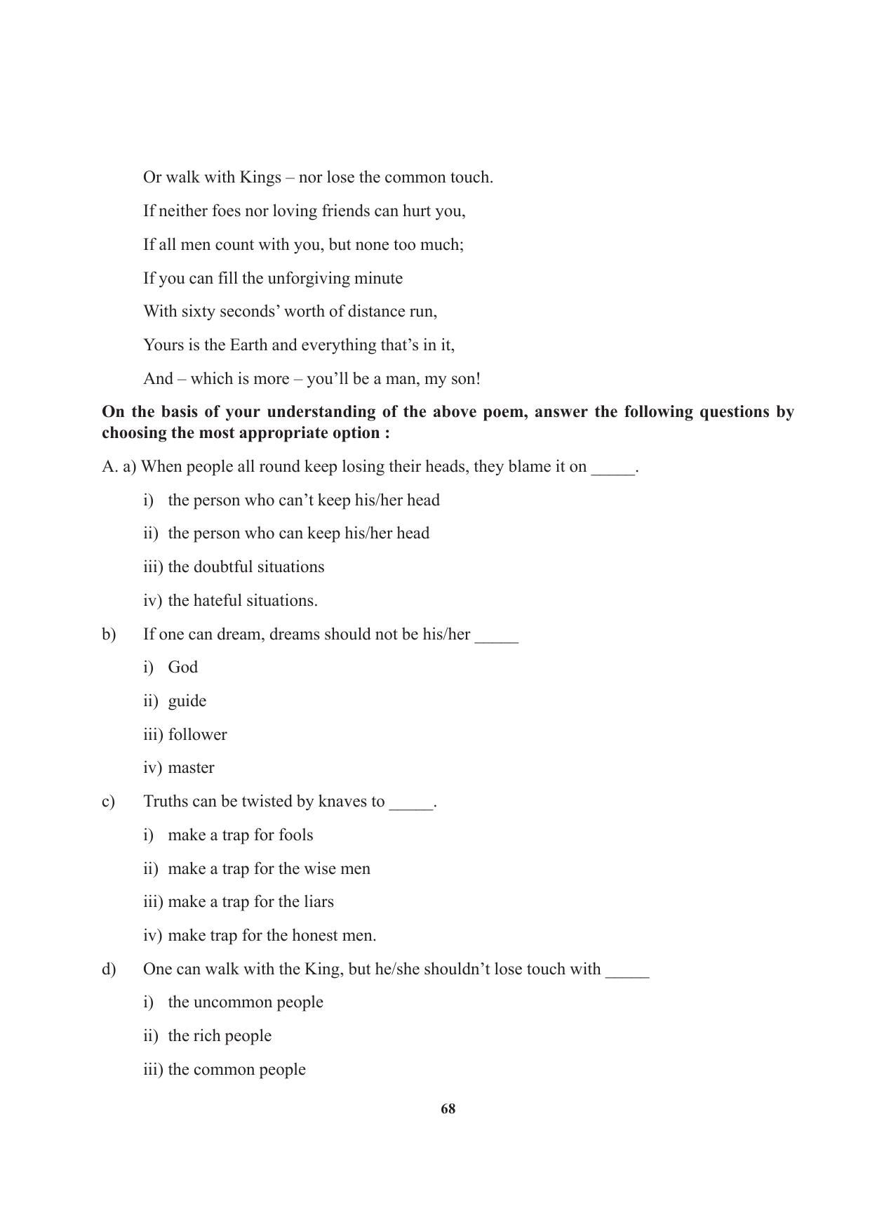Tripura Board Class 12 English Workbooks - Page 68