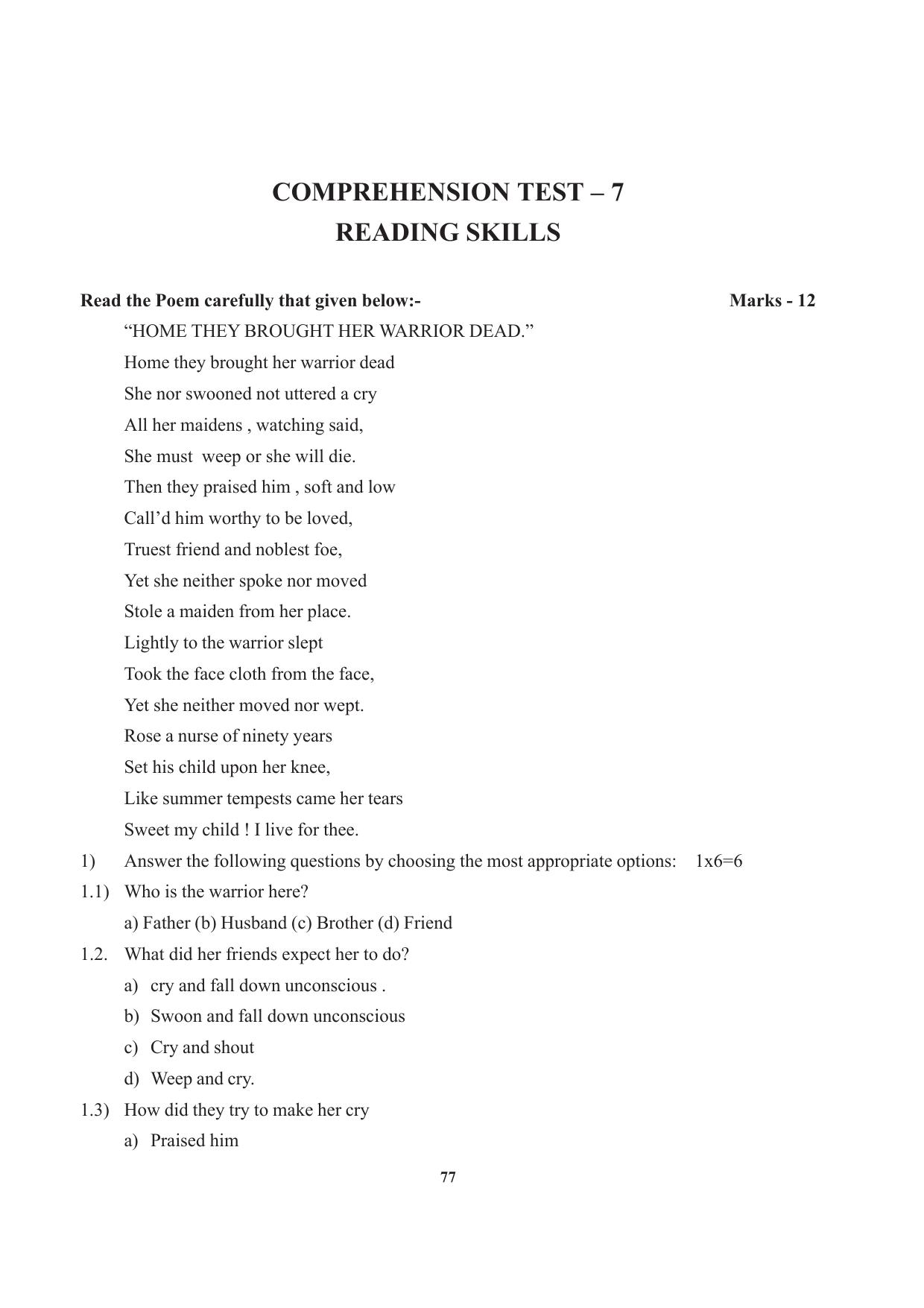 Tripura Board Class 12 English Workbooks - Page 77