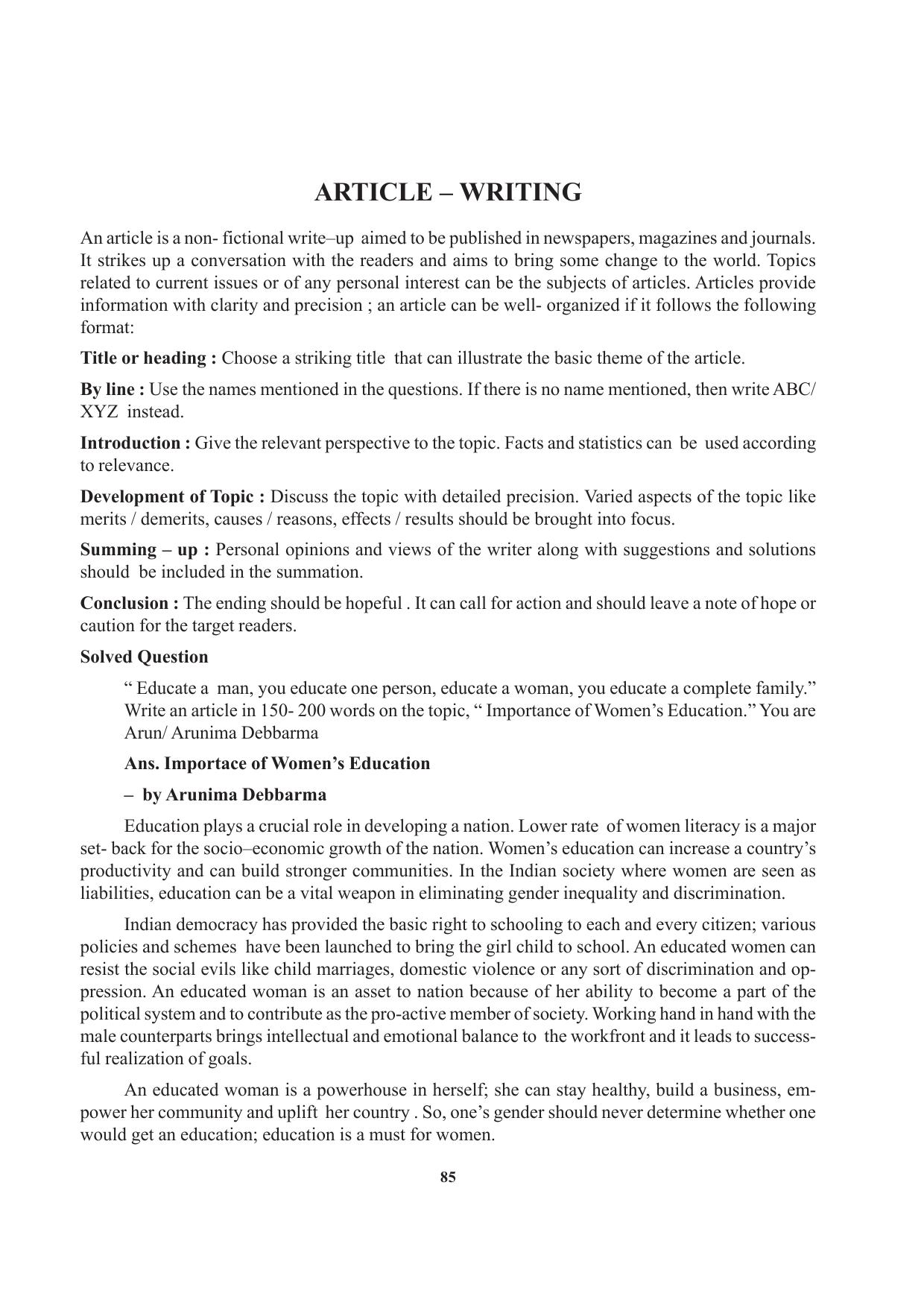 Tripura Board Class 12 English Workbooks - Page 85