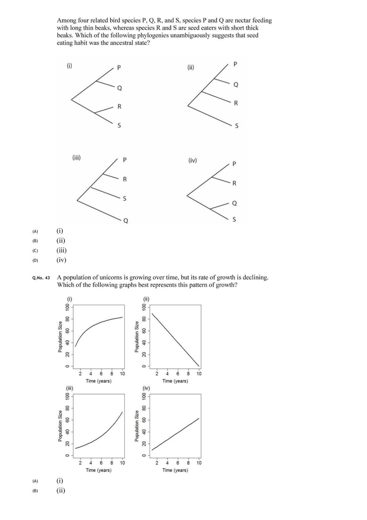GATE 2020 Ecology and Evolution (EY) Question Paper - Page 12