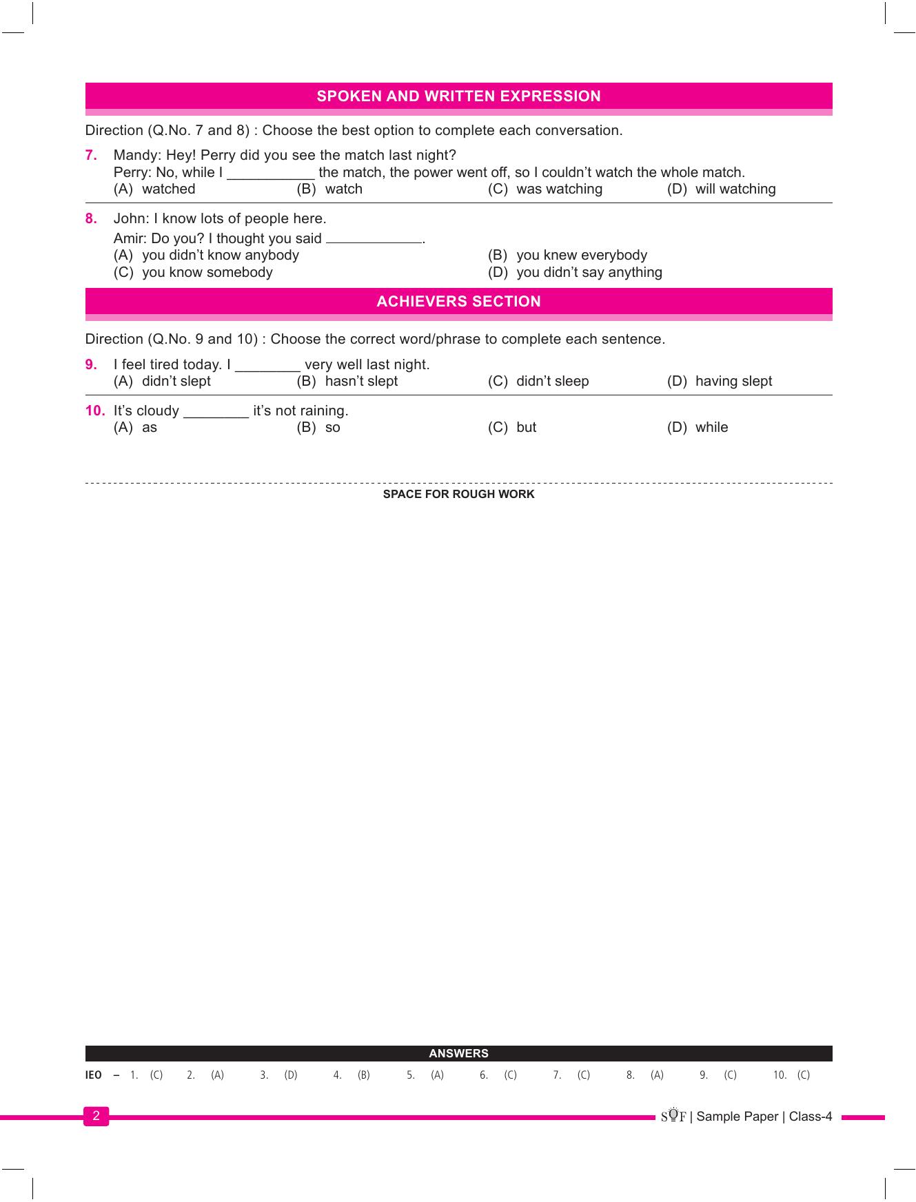 SOF IEO Class 4 (2023-2024) Sample Paper  - Page 2