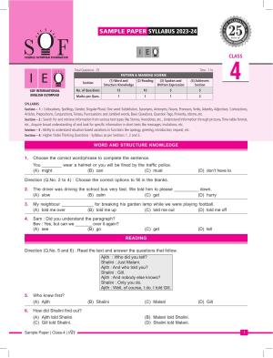 SOF IEO Class 4 (2023-2024) Sample Paper 
