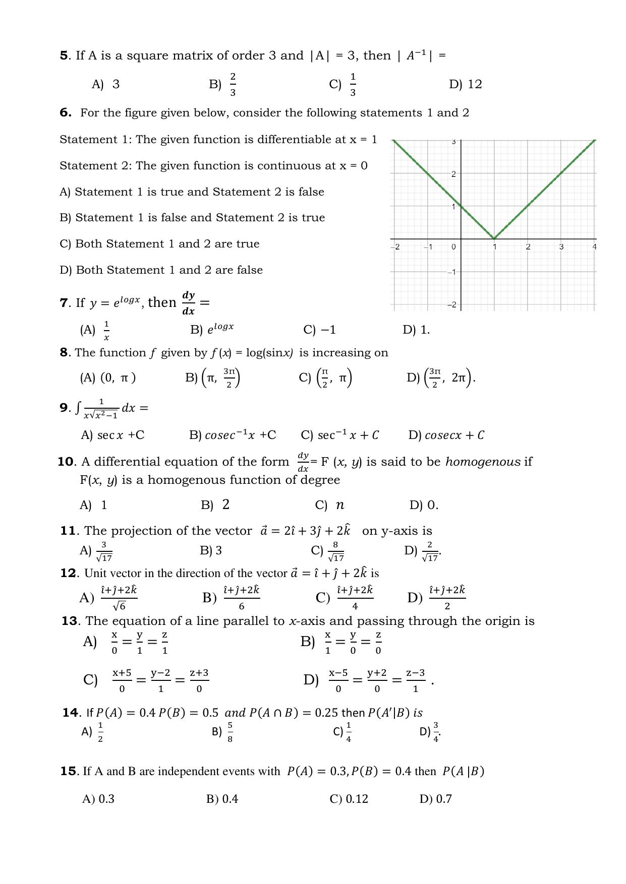Karnataka II PUC Mathematics Model Question Paper II 2025 - Page 3