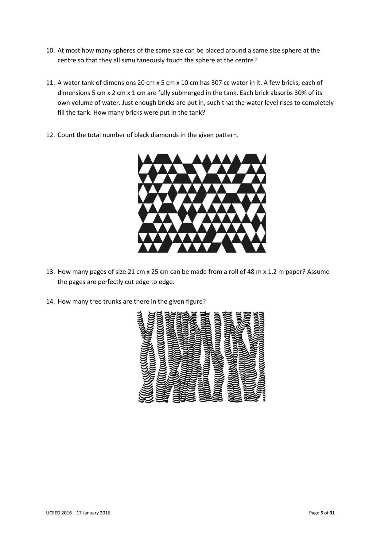 UCEED 2016 Question Paper - Page 5