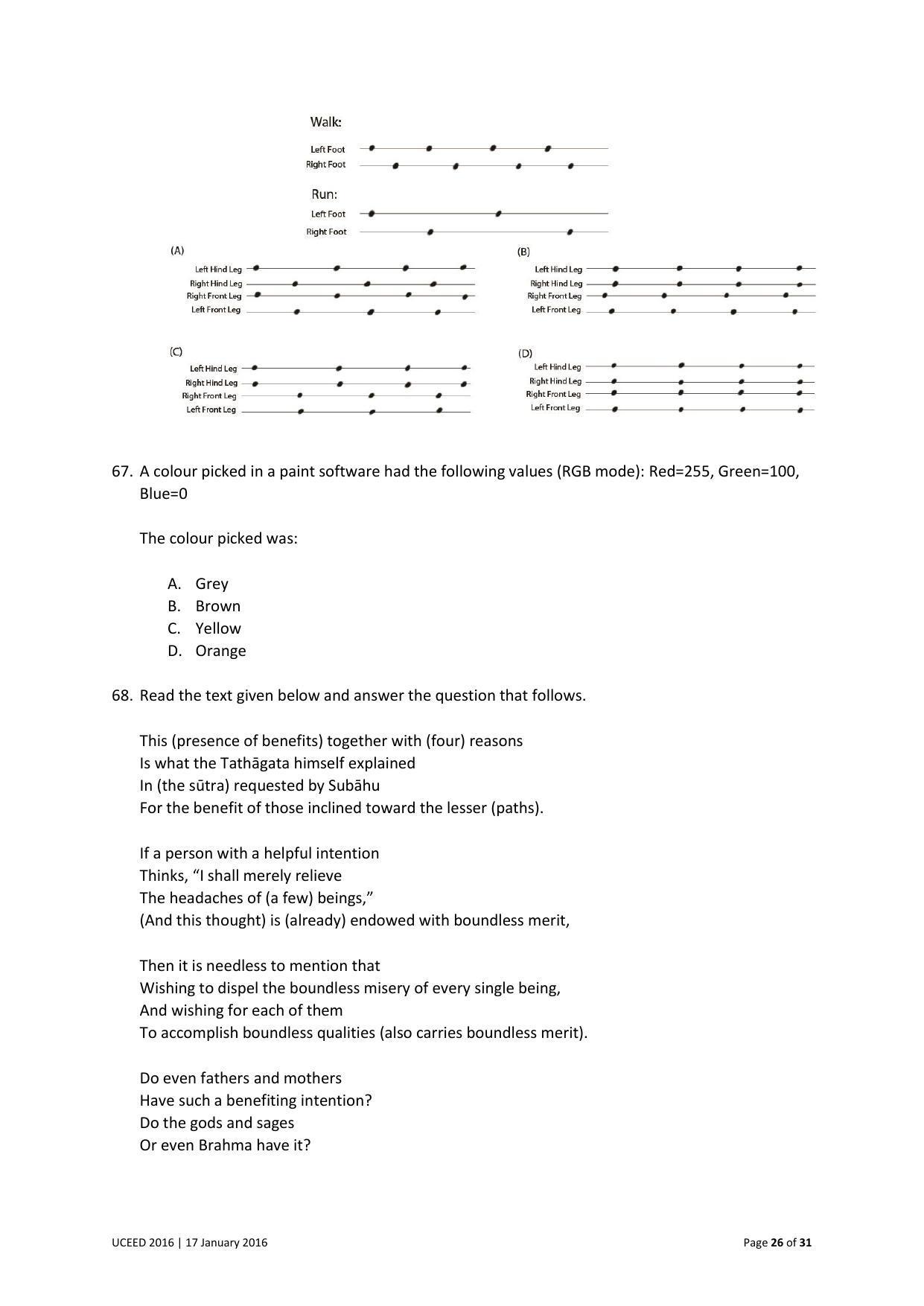 UCEED 2016 Question Paper - Page 26