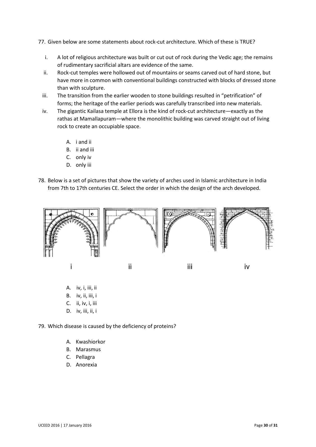 UCEED 2016 Question Paper - Page 30